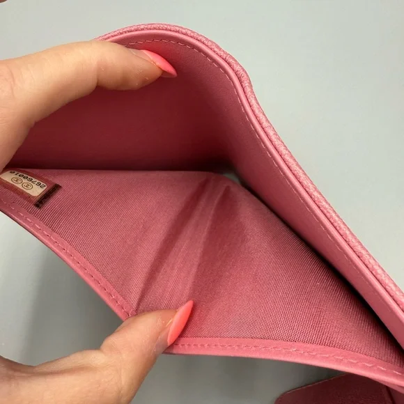 Chanel Pink Chevron Compact Boy Wallet - Picture 8 of 8